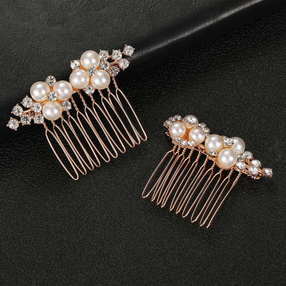 Event Suppliers - 2Pcs Simple Wedding Hair Combs Artificial