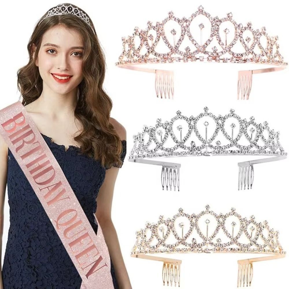 Birthday Sash Glitter - 2Pcs/Set New Glitter Birthday Party Crown