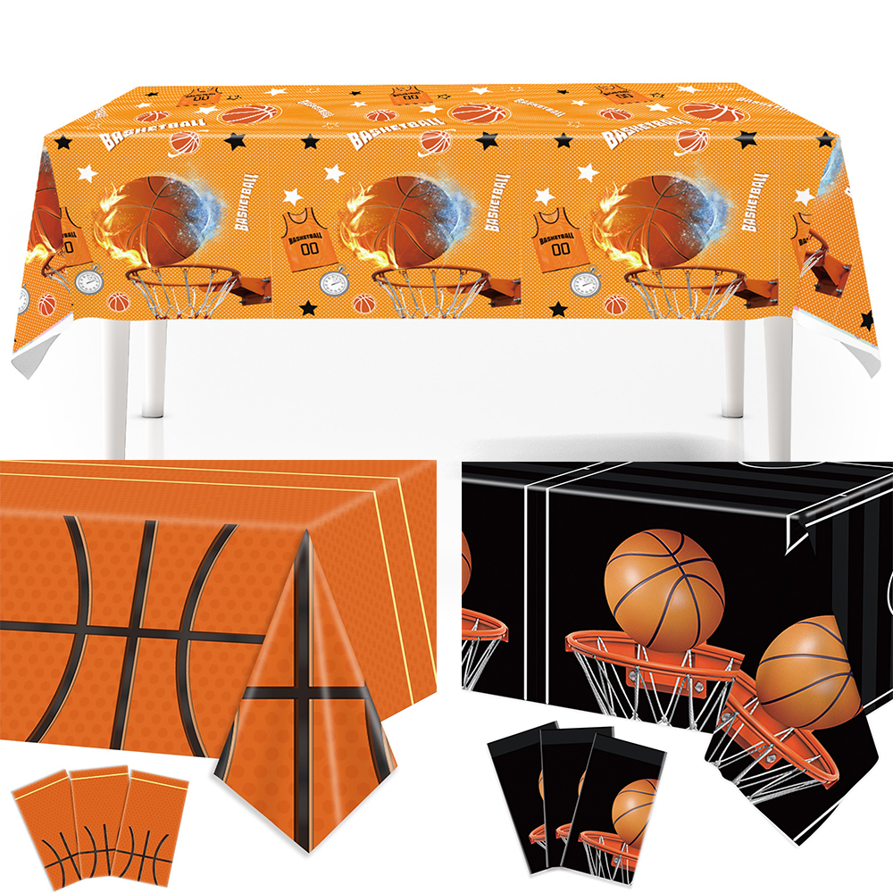 Table Cloth Disposable - Basketball Birthday Party Decors Basketball Tablecloth