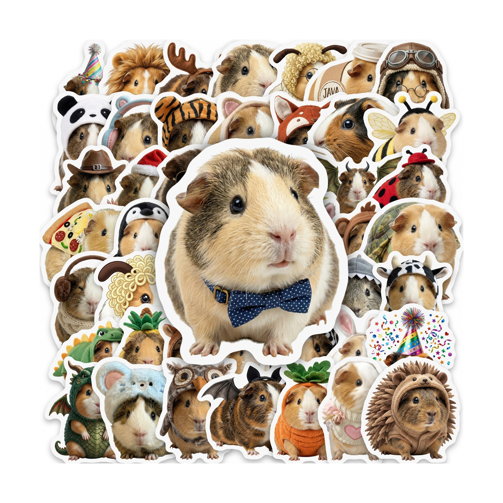 Plastic Cup 50Pcs - 50Pcs Guinea Pig Stickers Waterproof Cute