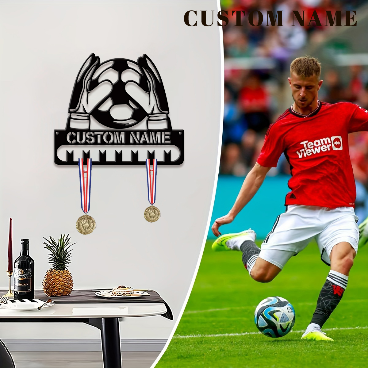 Eve Party - Custom Football Player Metal Medal Display