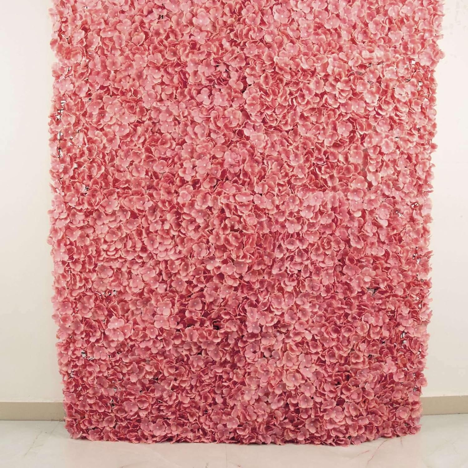 Flower Wall Panel - 4 Pcs Pink Dusty Rose Silk