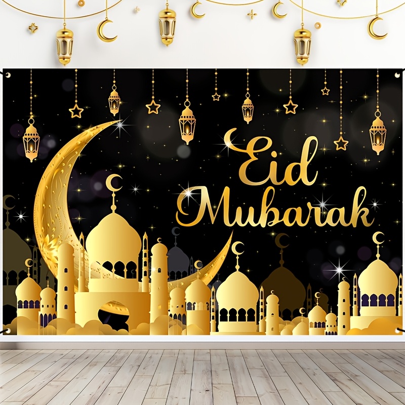 VIKAMA Eid Al Fitr Happy Backg - огляд і ціна Party Banner Gold