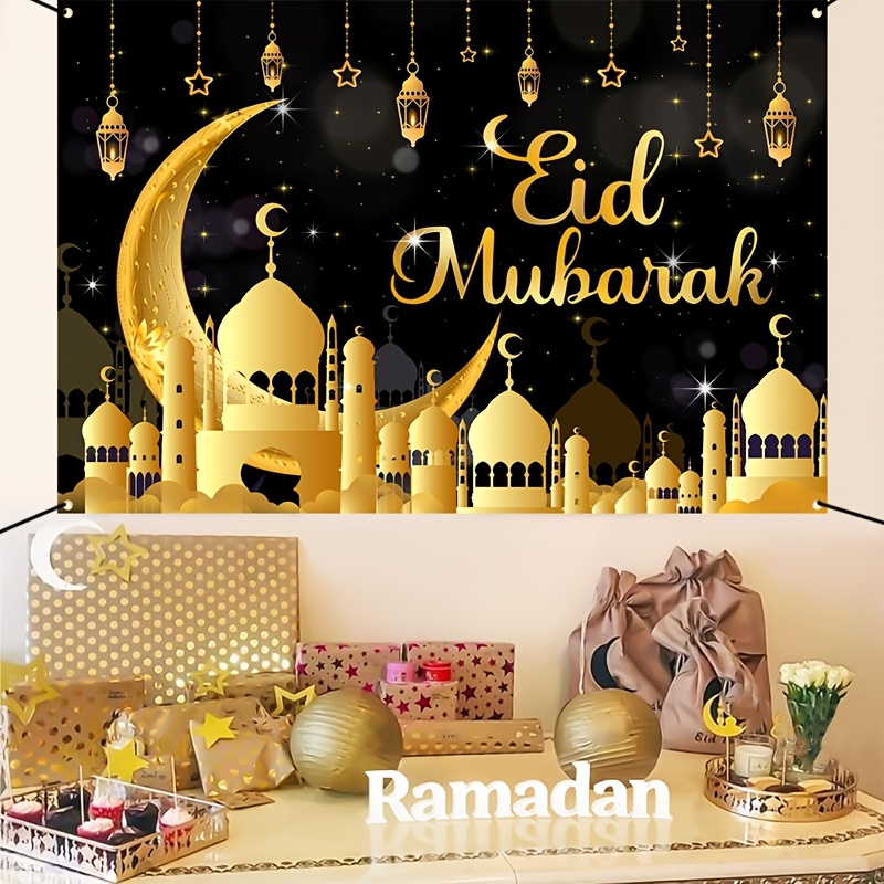 VIKAMA Eid Al Fitr Happy Backg - огляд і ціна Party Banner Gold