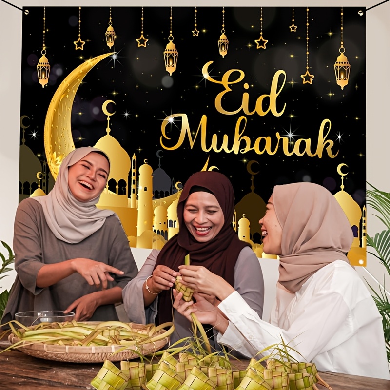 VIKAMA Eid Al Fitr Happy Backg - огляд і ціна Party Banner Gold