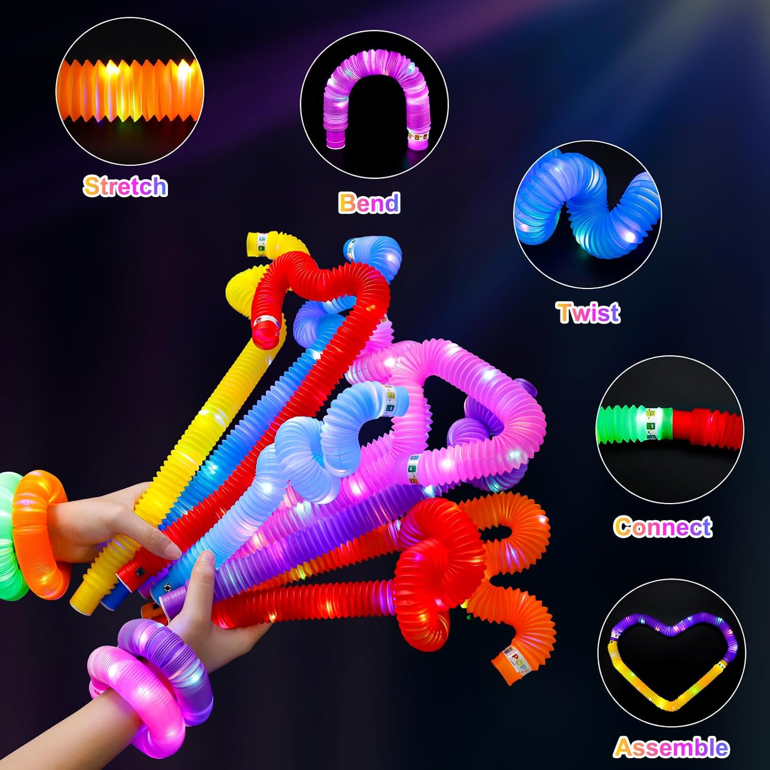 2/6/12 pcs LED Flash Pop Tubes - огляд і ціна Cotton Candy Cone