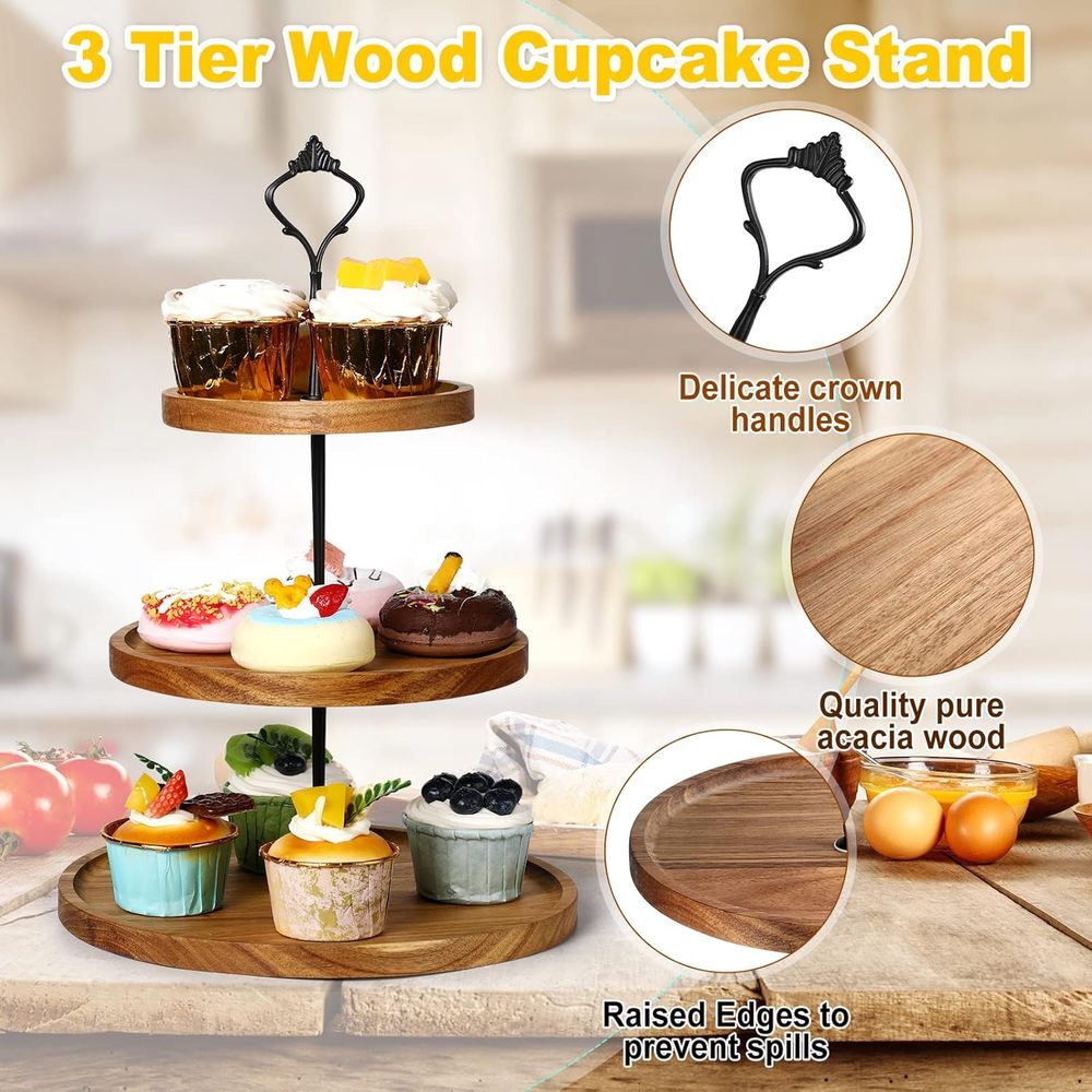 3 Set 3 Tier Wood Cupcake Stan - огляд і ціна Cupcake Stand Tier