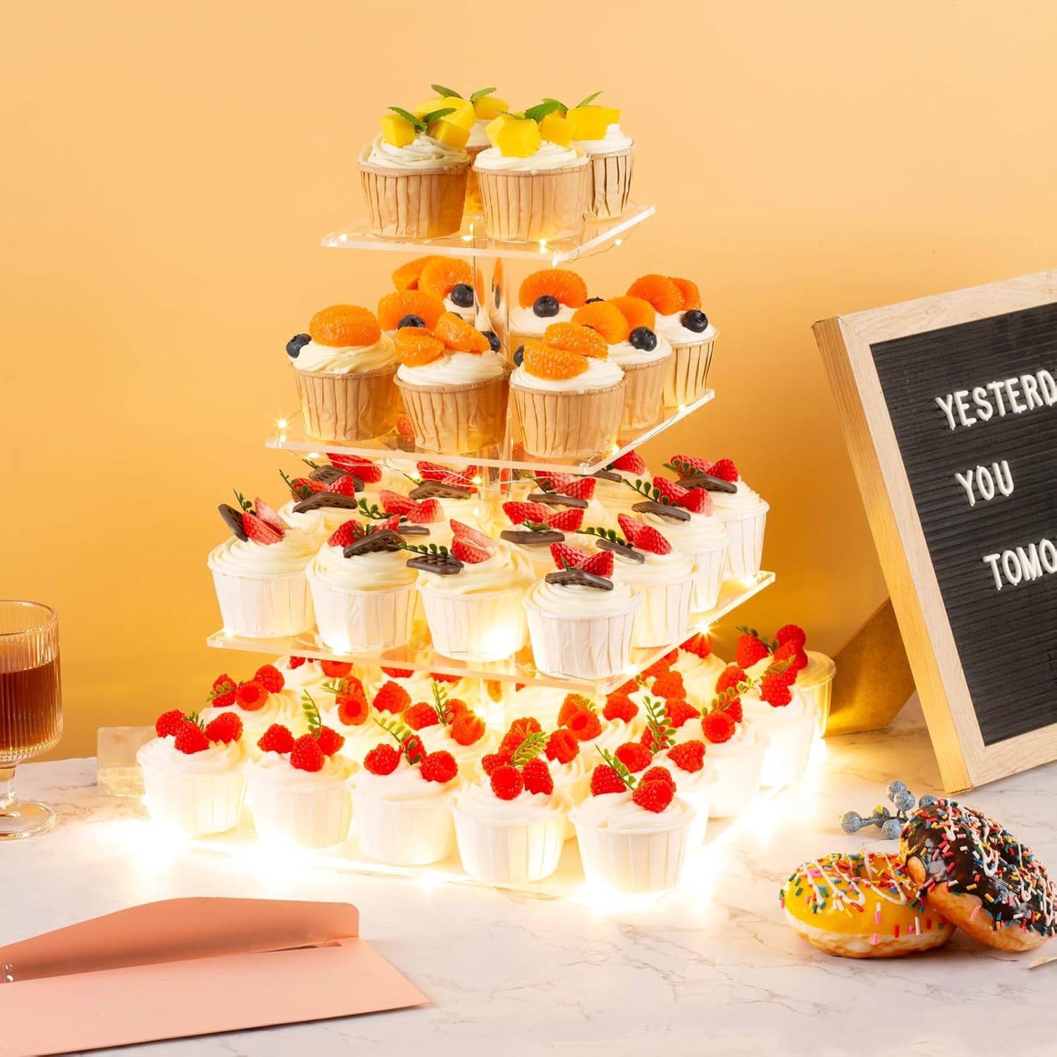 4 Tier Premium Acrylic Cupcake - огляд і ціна Cupcake Stand Tier