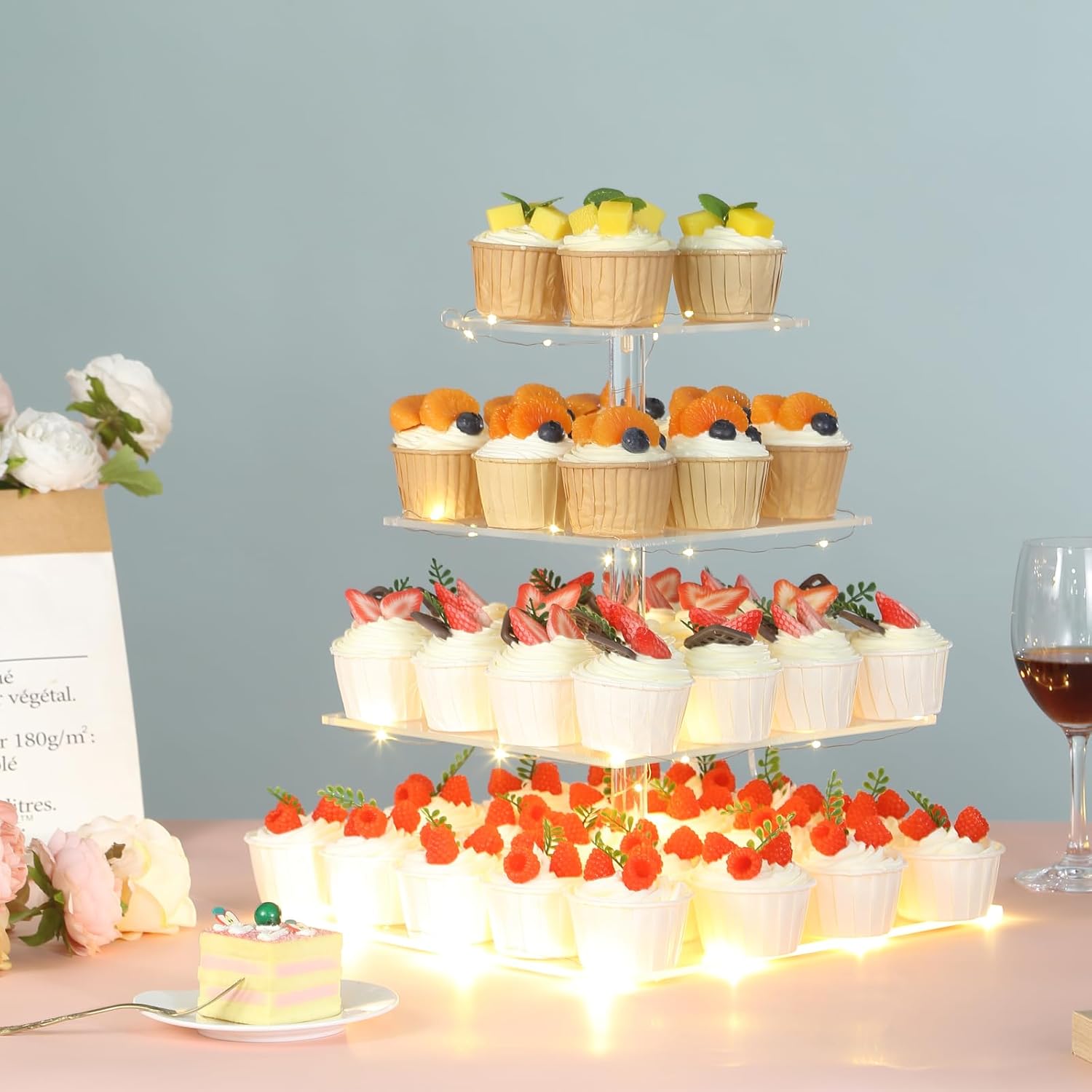 4 Tier Premium Acrylic Cupcake - огляд і ціна Cupcake Stand Tier