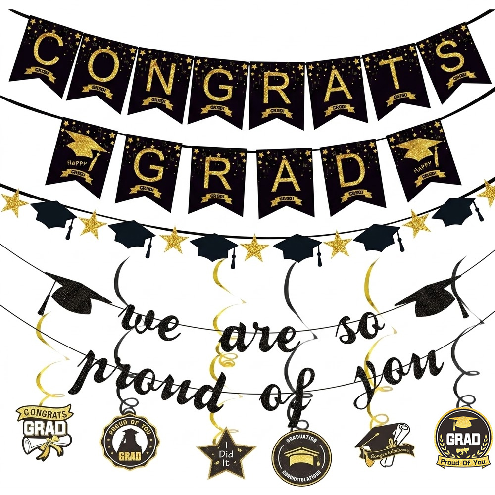 Graduation Party Decoration Se - огляд і ціна Party Banner Gold