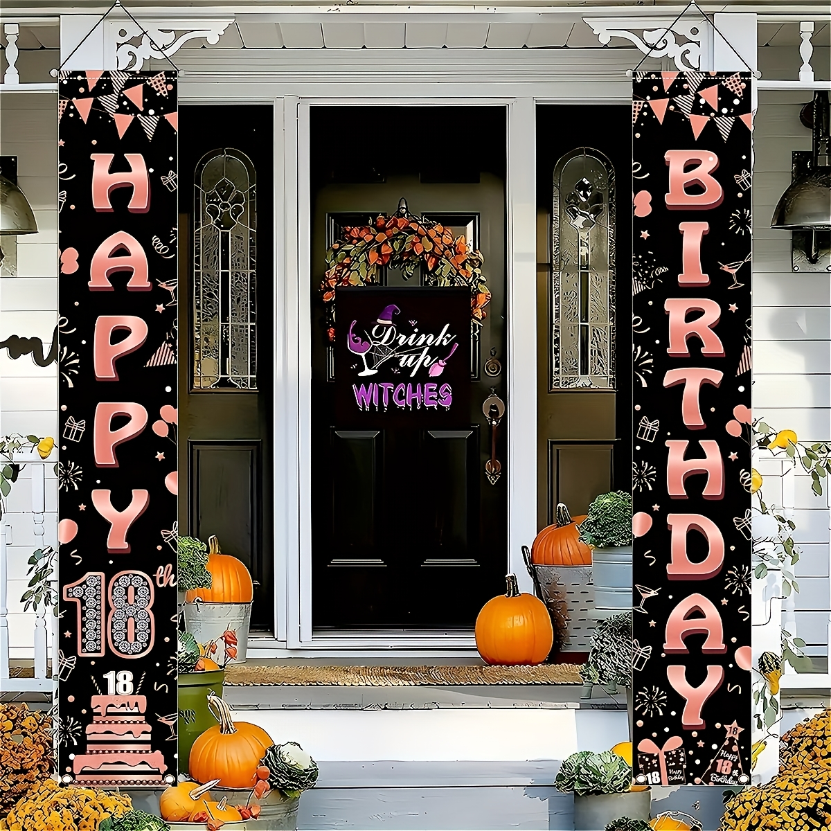 2Pcs Rose Gold Polyester Door  - огляд і ціна Party Banner Gold