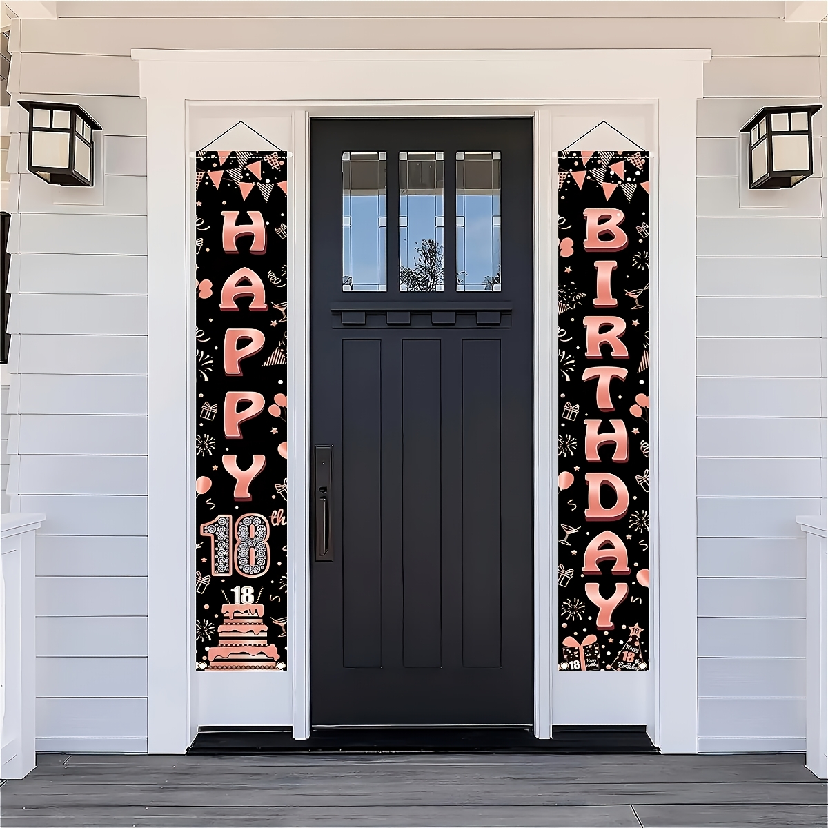 2Pcs Rose Gold Polyester Door  - огляд і ціна Party Banner Gold