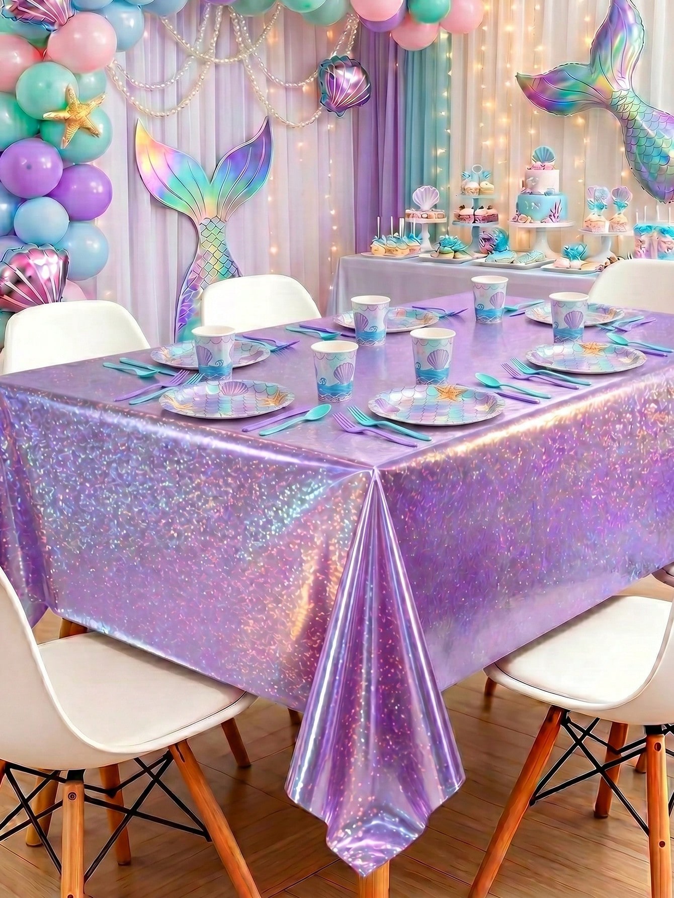 1pc Laser Purple Disposable Ta - огляд і ціна Table Cloth Disposable