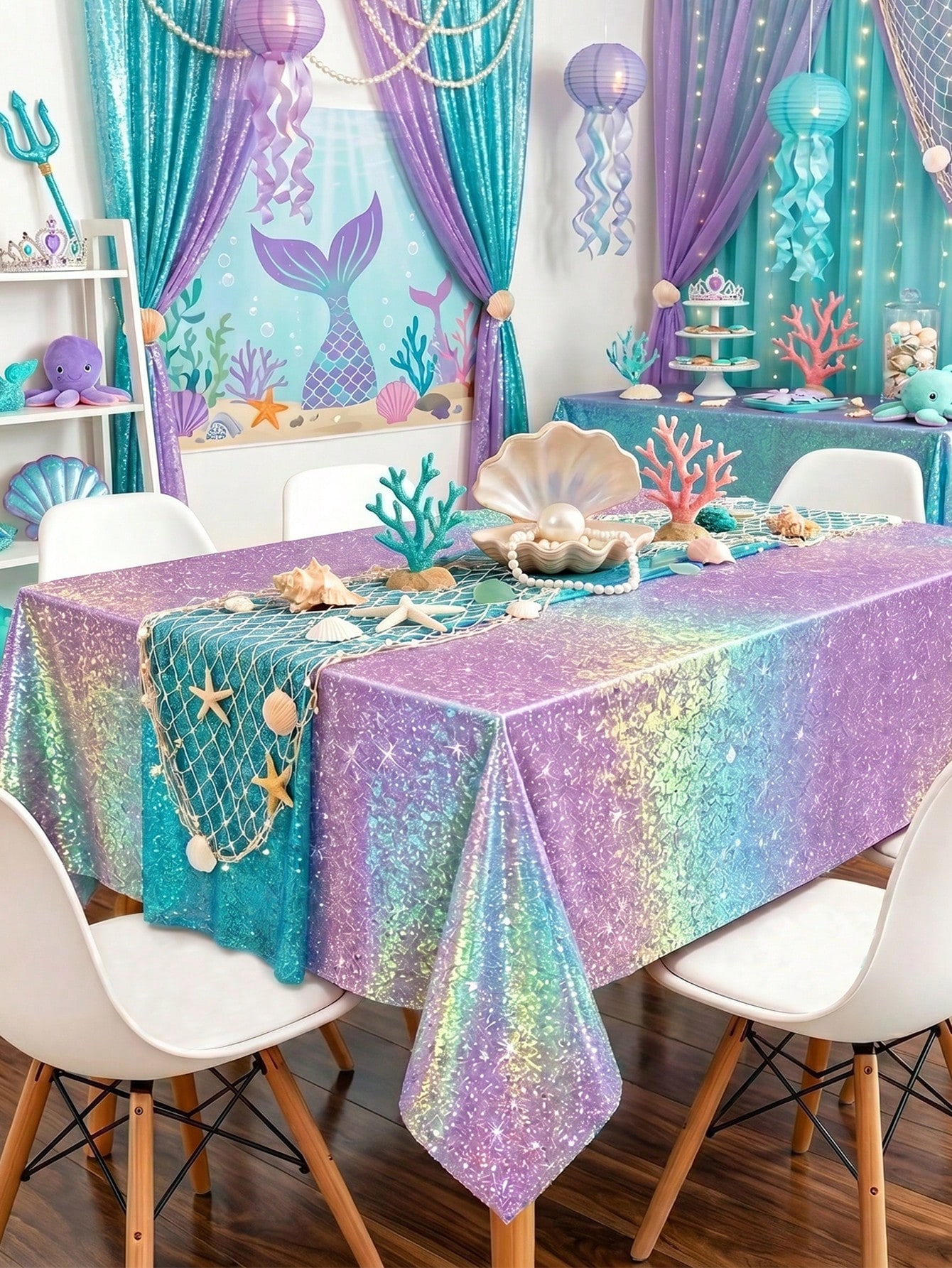 1pc Laser Purple Disposable Ta - огляд і ціна Table Cloth Disposable