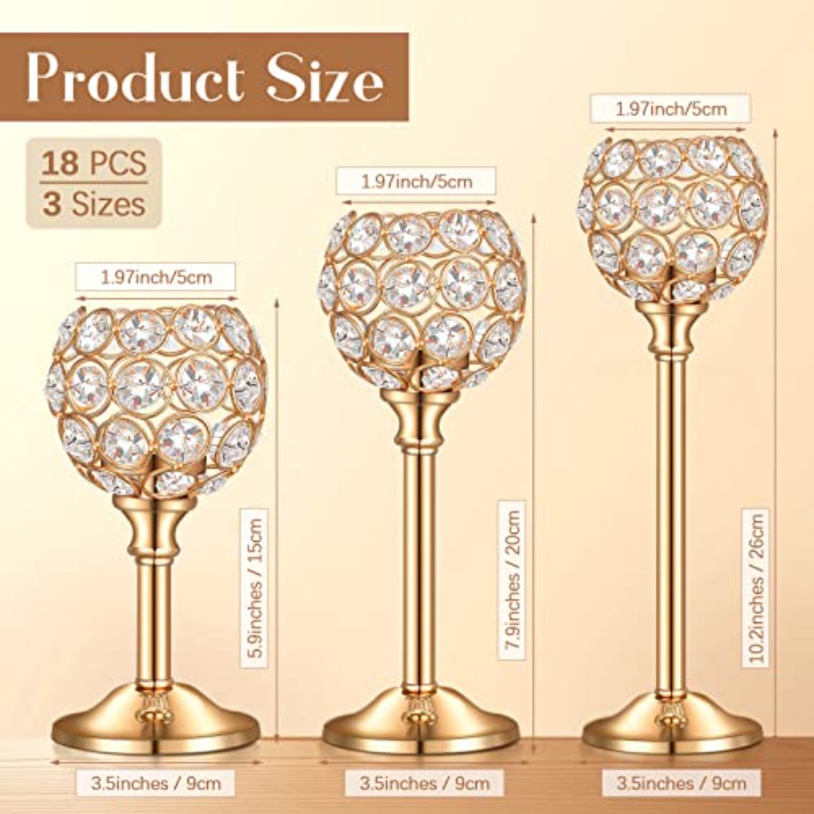 18 Pieces Crystal Candle Holde - огляд і ціна Centerpiece Stick