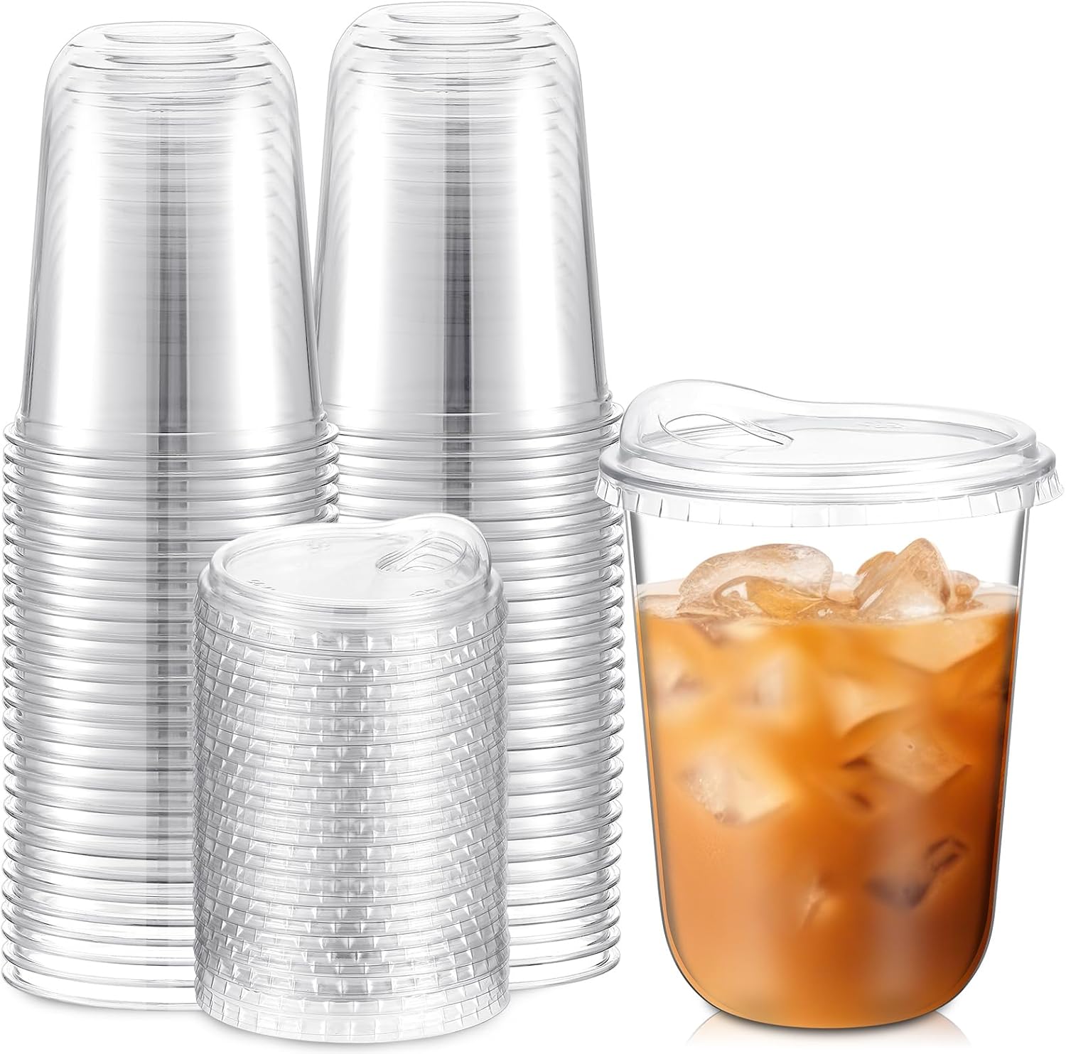 Clear Plastic Cups with Strawl - огляд і ціна Plastic Cup 50Pcs