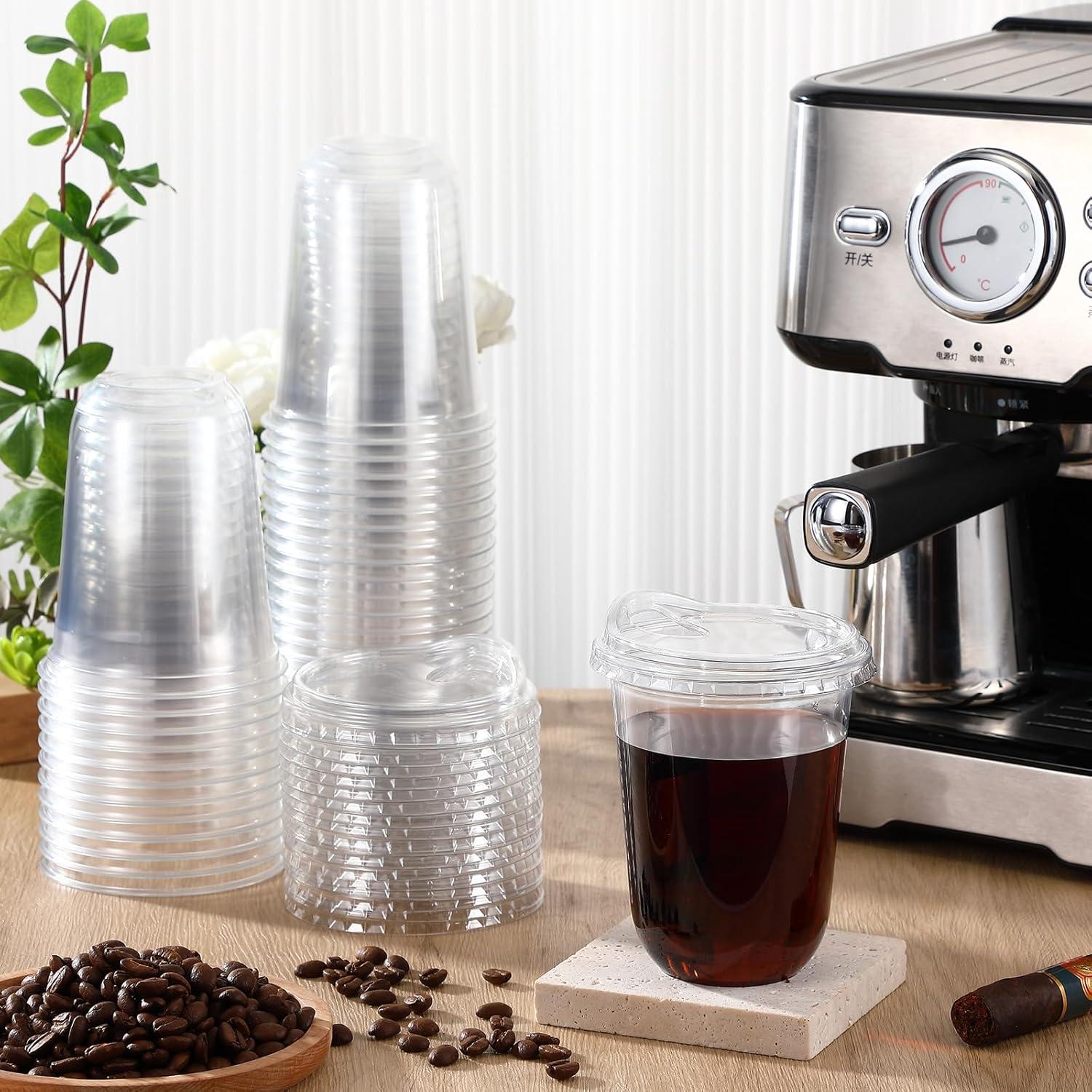 Clear Plastic Cups with Strawl - огляд і ціна Plastic Cup 50Pcs