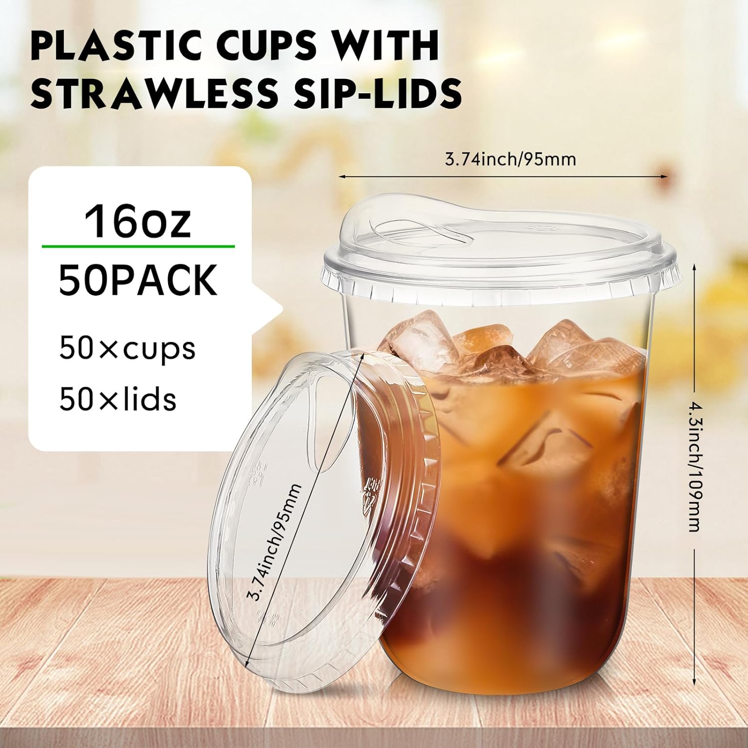 Clear Plastic Cups with Strawl - огляд і ціна Plastic Cup 50Pcs