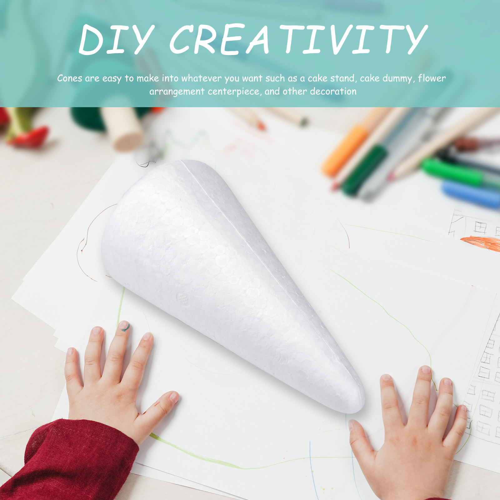 12pcs 15cm White Solid Craft F - огляд і ціна Cotton Candy Cone