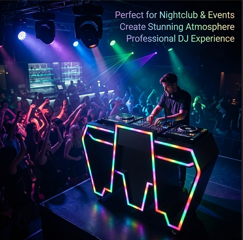 Custom Metal LED DJ Booth Tabl - огляд і ціна Event Suppliers
