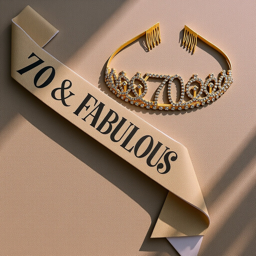 1Set Senior Birthday Tiara Sas - огляд і ціна Birthday Sash Glitter
