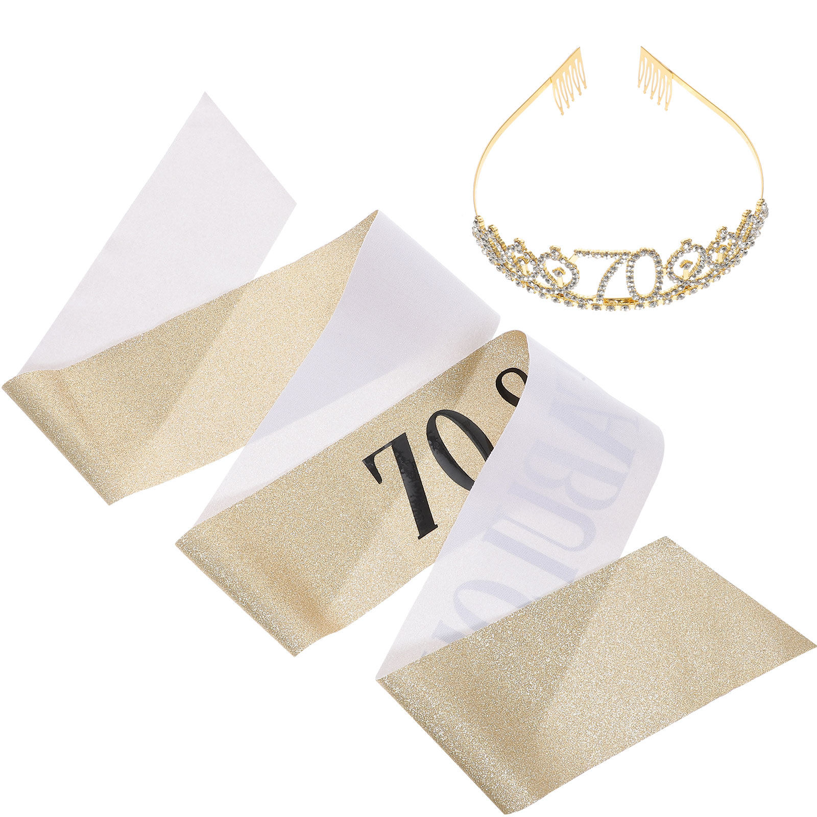 1Set Senior Birthday Tiara Sas - огляд і ціна Birthday Sash Glitter