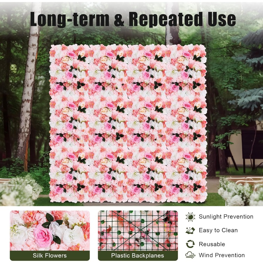 12 Pack Artificial Flower Wall - огляд і ціна Flower Wall Panel
