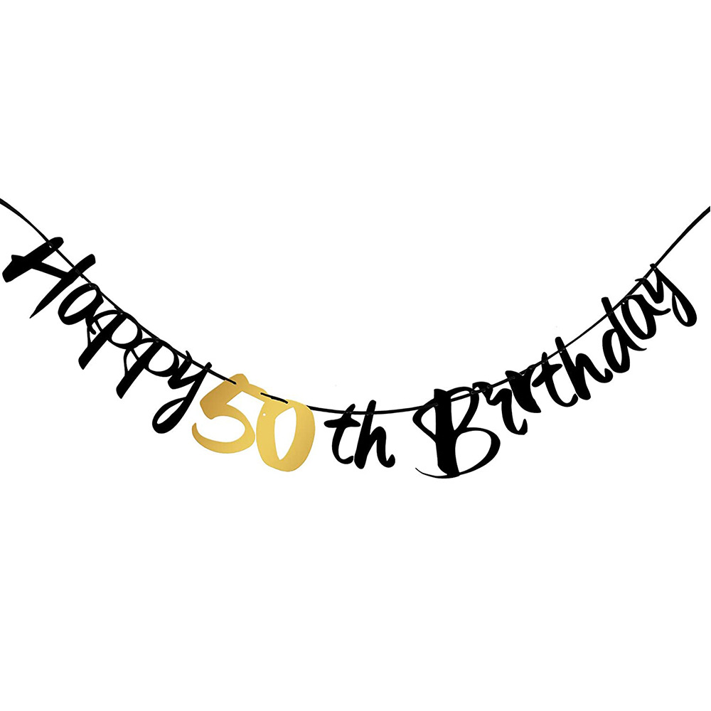 Black Gold Happy Birthday Bann - огляд і ціна Party Banner Gold