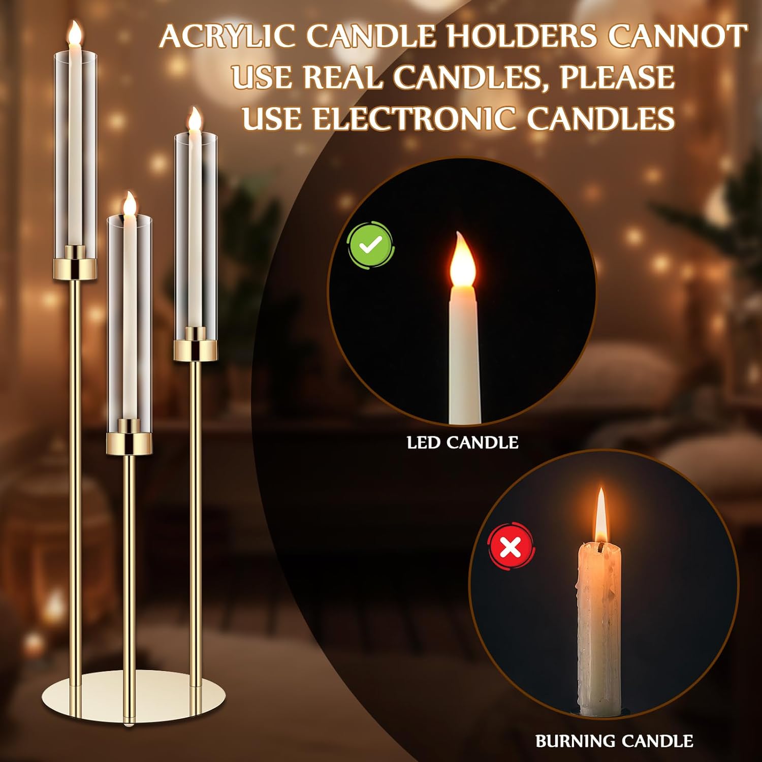 1 Set Acrylic Candelabra Cente - огляд і ціна Centerpiece Stick