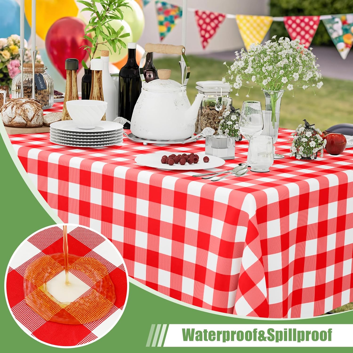 Smiry 3 Pack Red Gingham Dispo - огляд і ціна Table Cloth Disposable