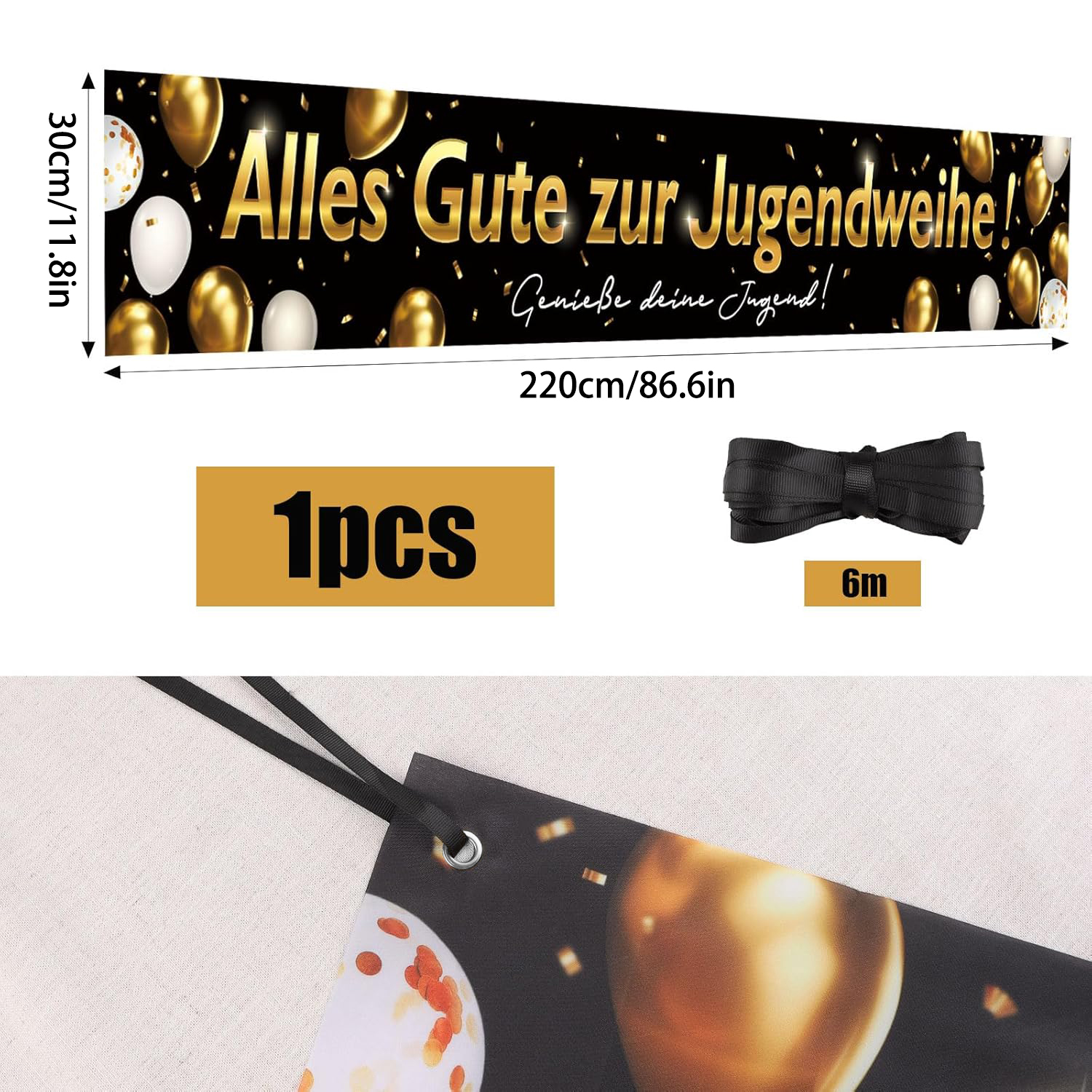 Jugendweihe Deko,Jugendweihe B - огляд і ціна Party Banner Gold