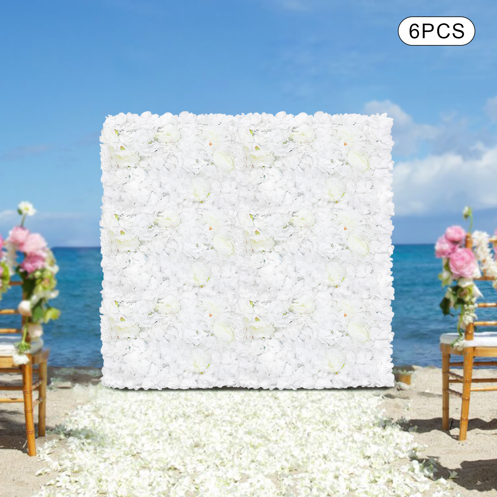 6PCS Silk Decorative Backdrop, - огляд і ціна Flower Wall Panel