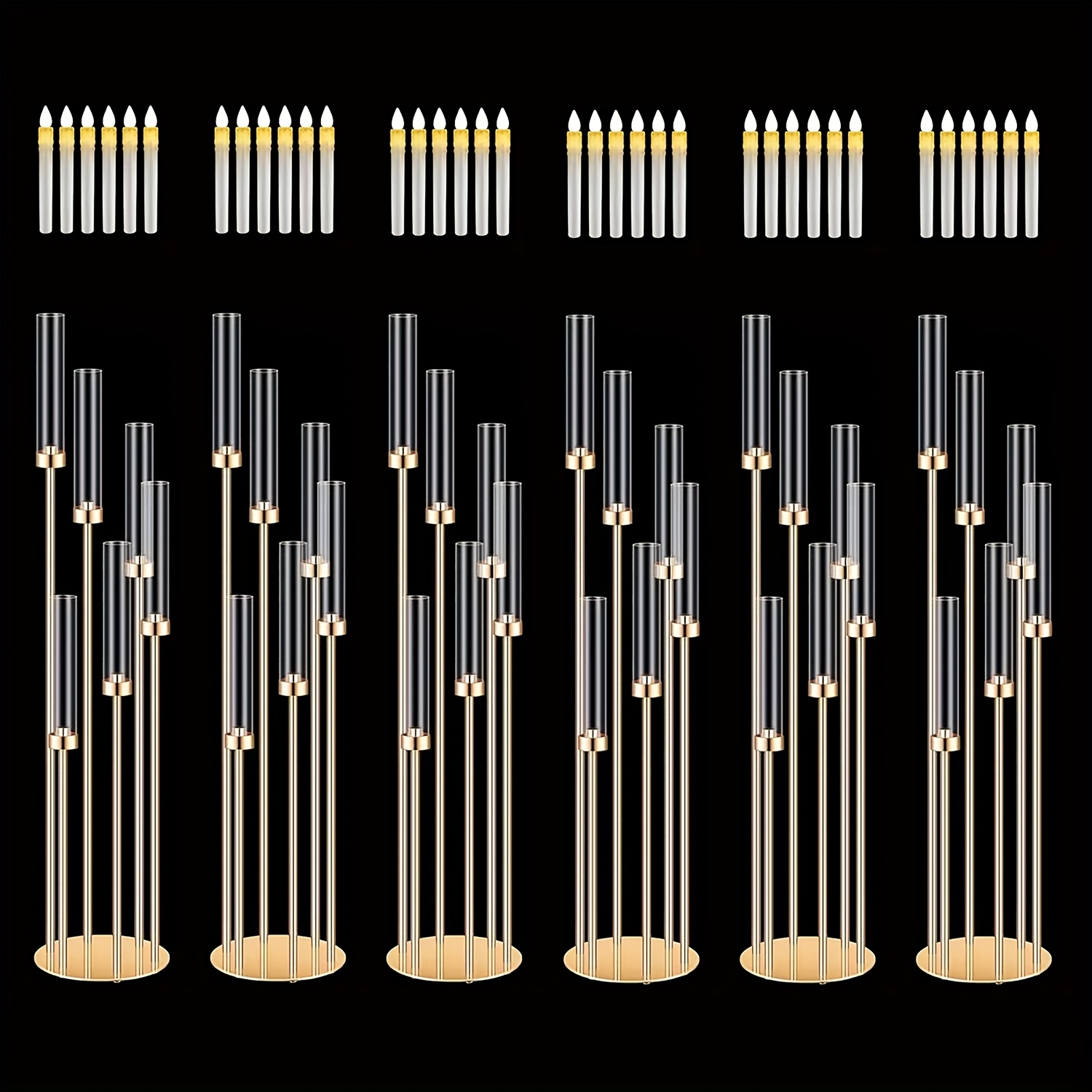 2 Sets Floor Candelabra 6 Arms - огляд і ціна Centerpiece Stick