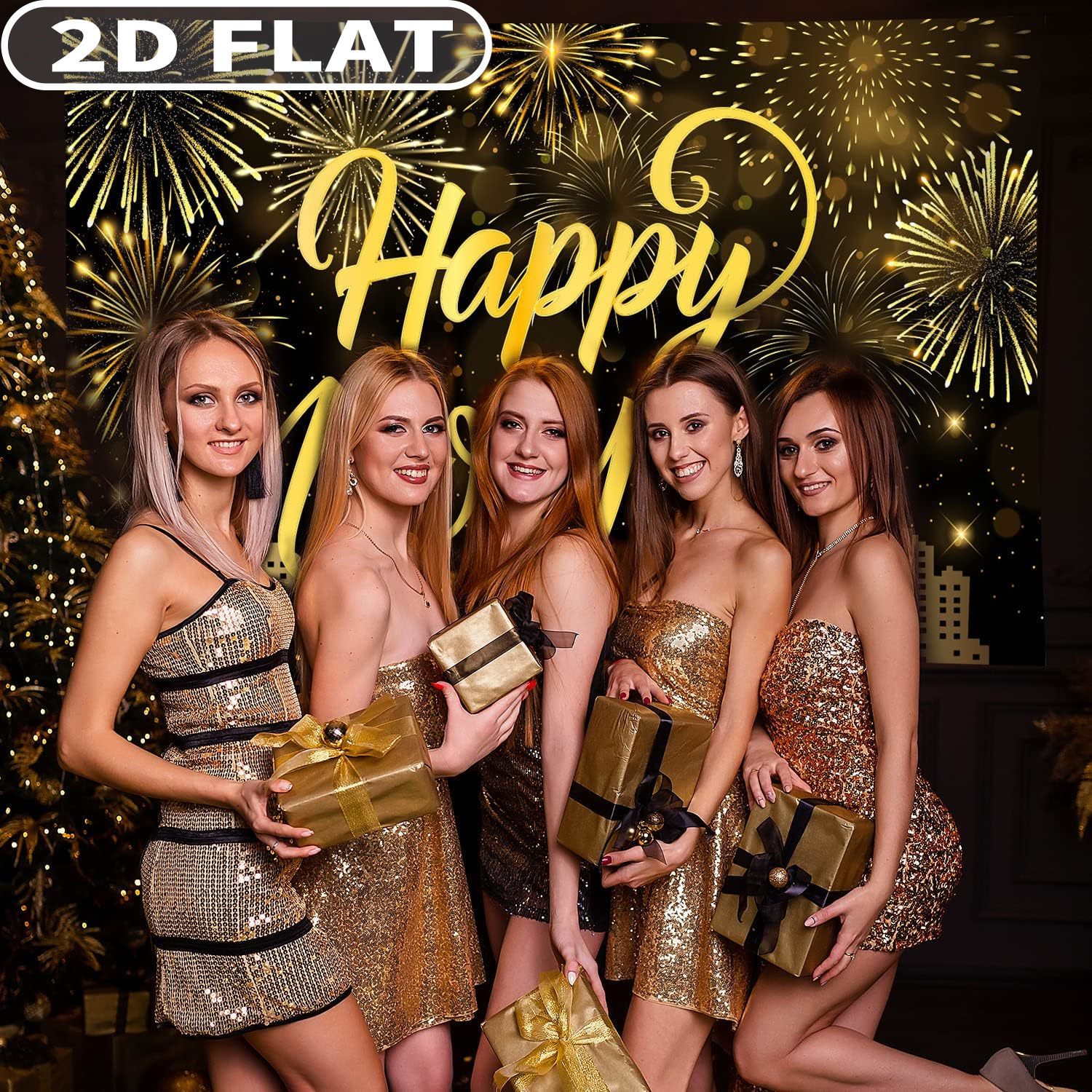 1pc Happy New Year Party Photo - огляд і ціна Party Banner Gold