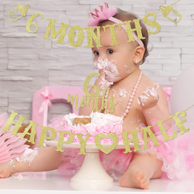 6 month Banner Happy Half Bann - огляд і ціна Party Banner Gold
