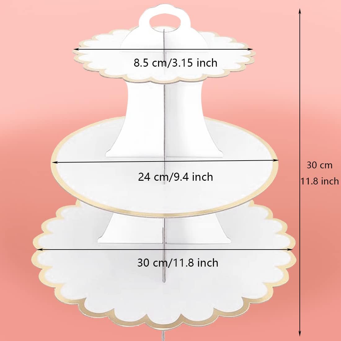 Cardboard Cake Stand 3 Tier, D - огляд і ціна Cupcake Stand Tier