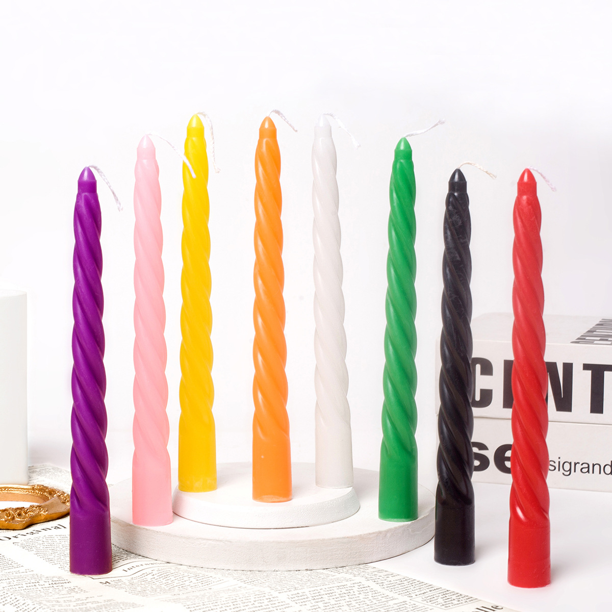 4pcs 20cm Plain Twisted Ribbed - огляд і ціна Centerpiece Stick