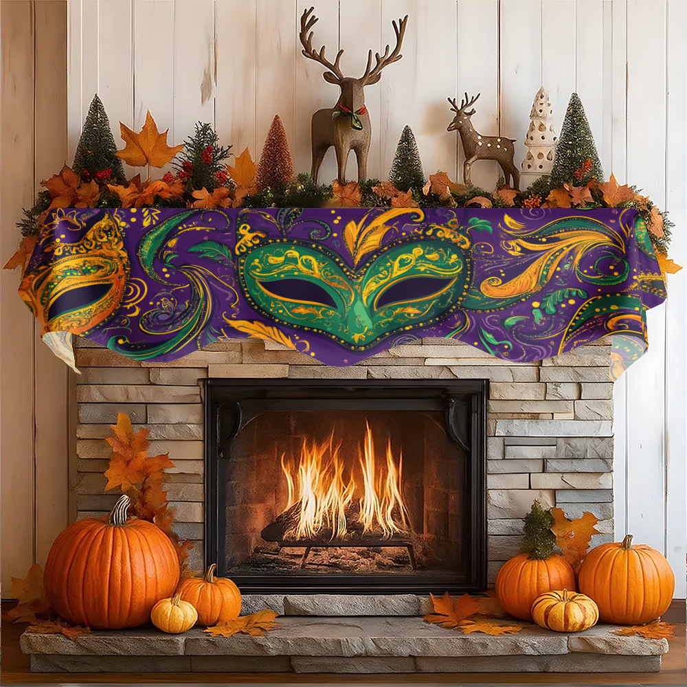 1Pc Carnival Mask Fireplace Sc - огляд і ціна Party Banner Gold