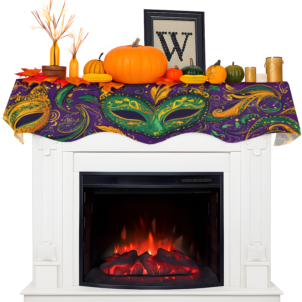 1Pc Carnival Mask Fireplace Sc - огляд і ціна Party Banner Gold