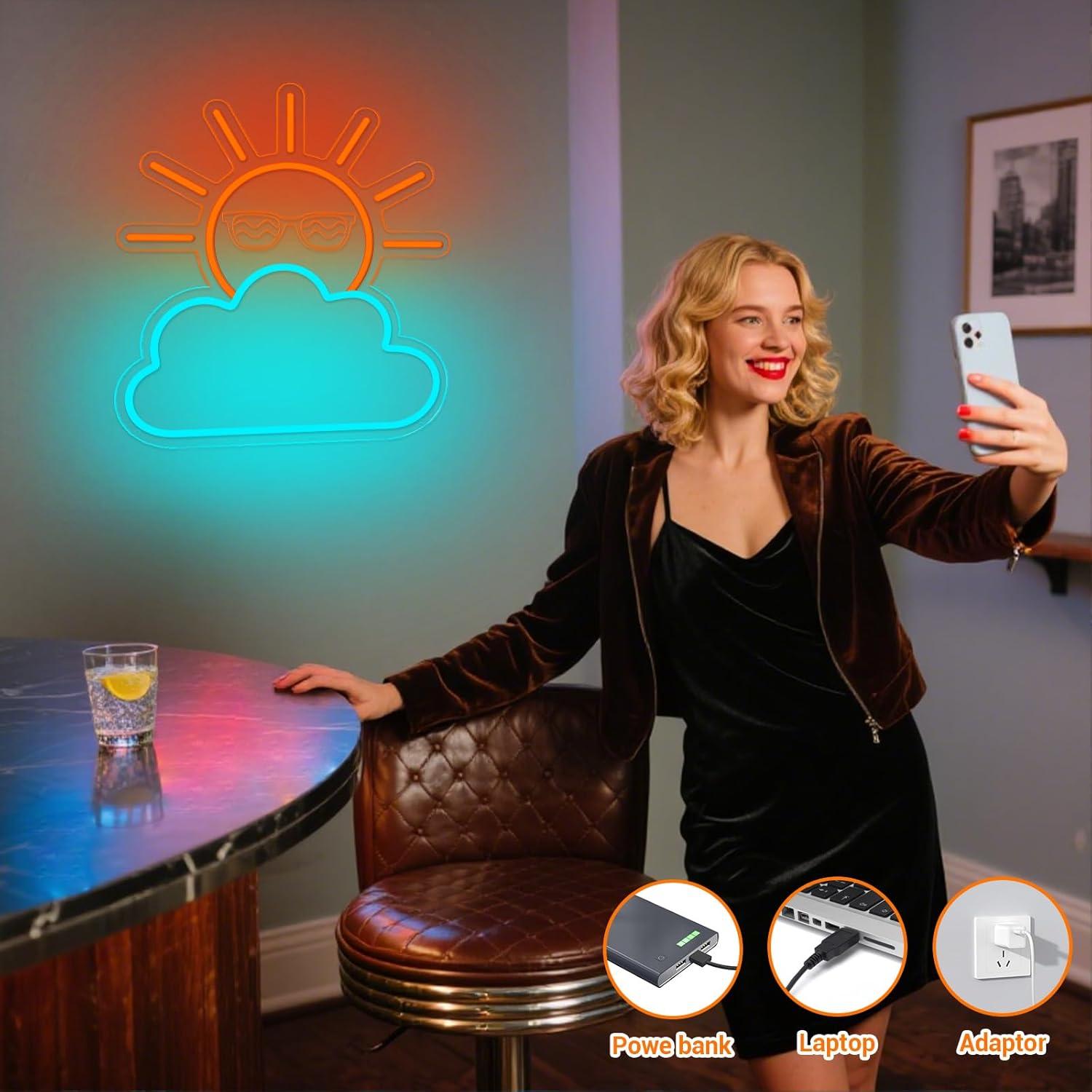 Sunrise Sunset Neon Sign USB P - огляд і ціна Neon Sign Party