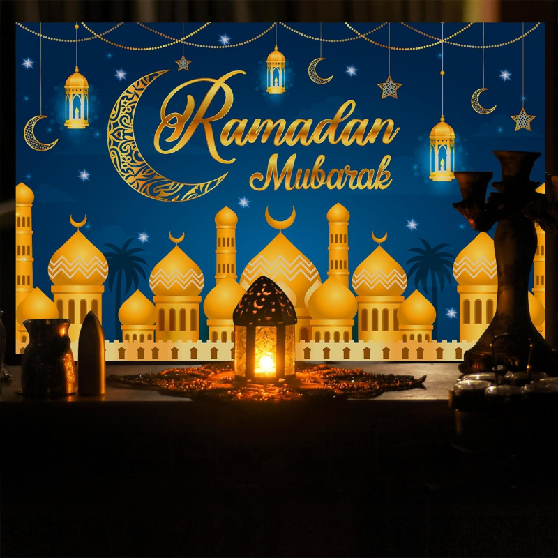 VIKAMA Ramadan Mubarak Blue Go - огляд і ціна Party Banner Gold