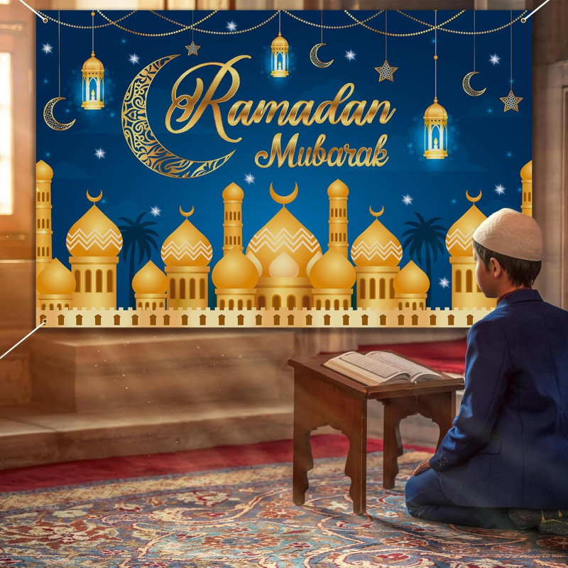VIKAMA Ramadan Mubarak Blue Go - огляд і ціна Party Banner Gold
