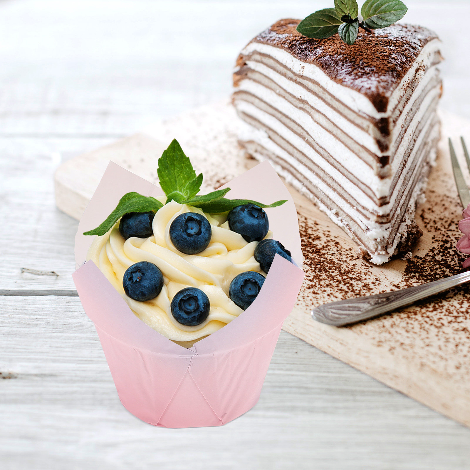 50Pcs Tulip Cupcake Liners Pap - огляд і ціна Plastic Cup 50Pcs