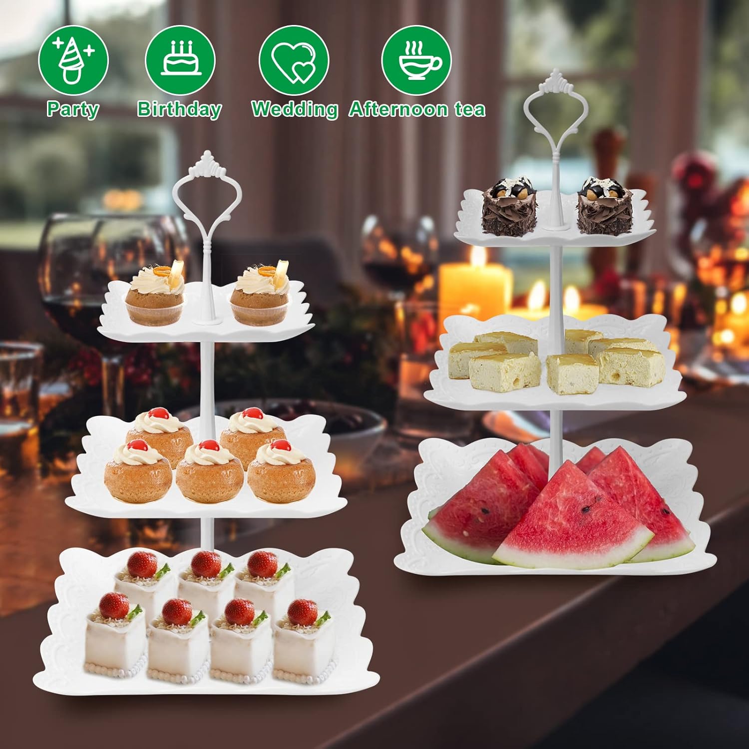 3 Tier Cupcake Stand, Plastic  - огляд і ціна Cupcake Stand Tier