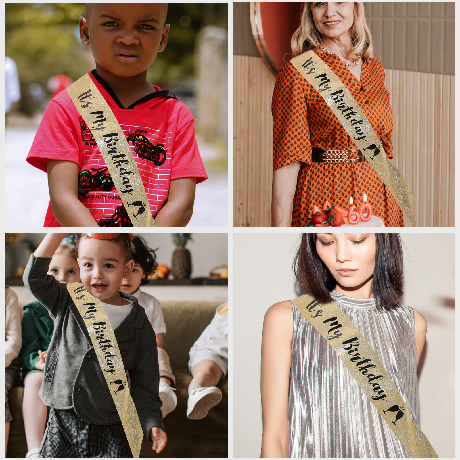 1Pcs Birthday Sash Glitter Clo - огляд і ціна Birthday Sash Glitter