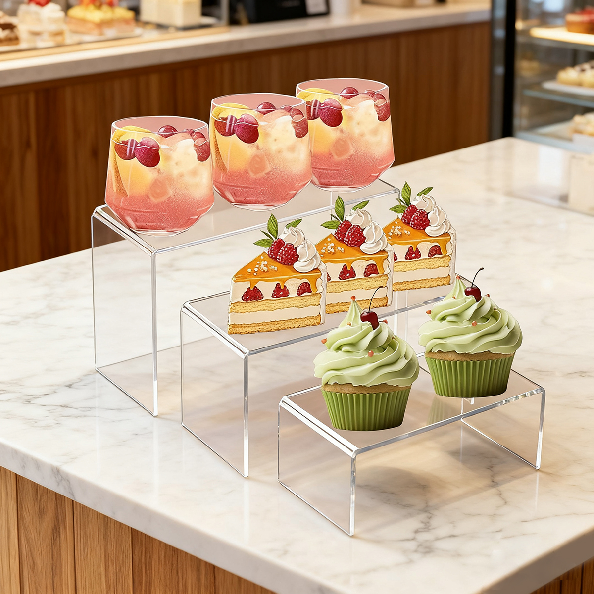 5pcs Acrylic Dessert Display S - огляд і ціна Cupcake Stand Tier