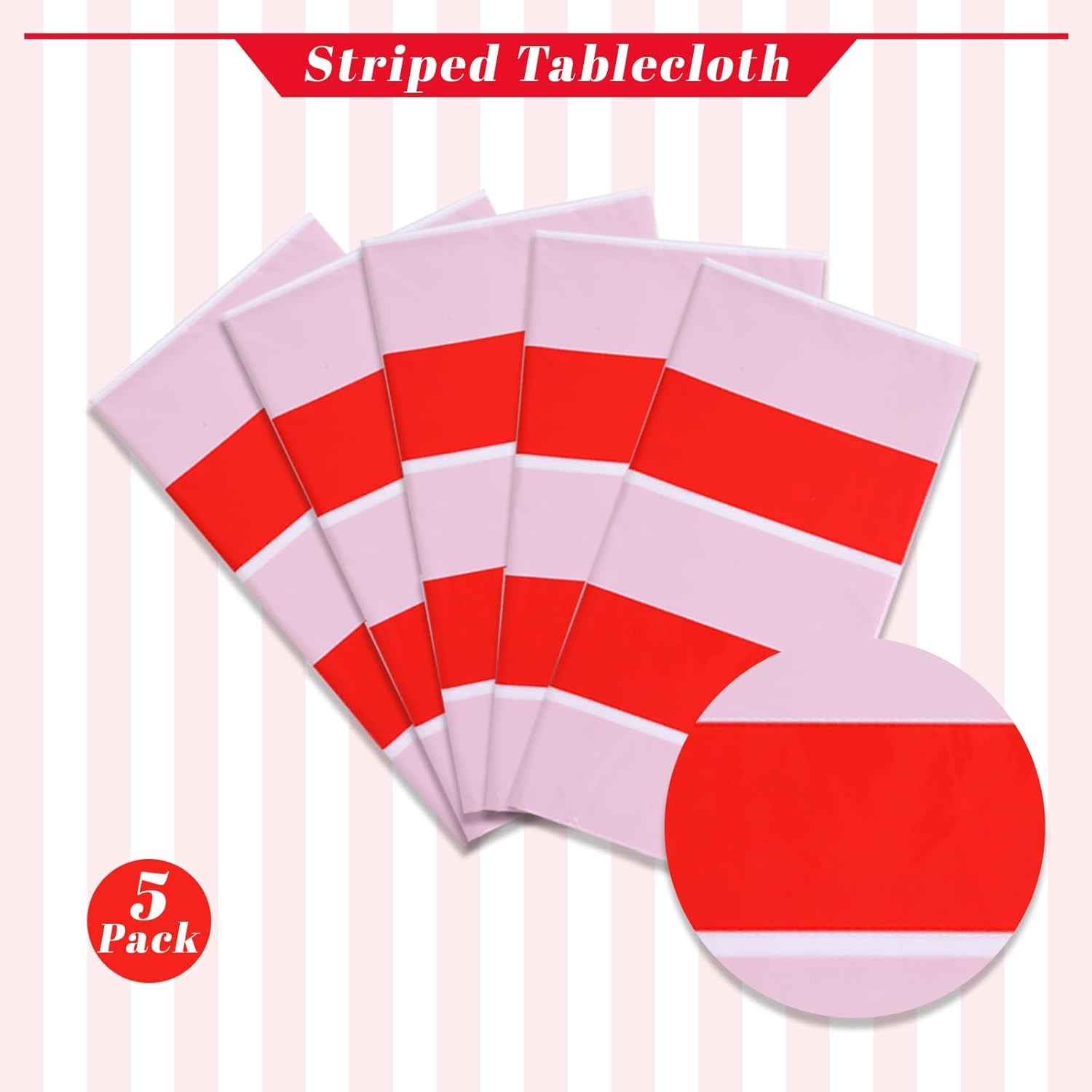 3 Packs Red and White Horizont - огляд і ціна Table Cloth Disposable