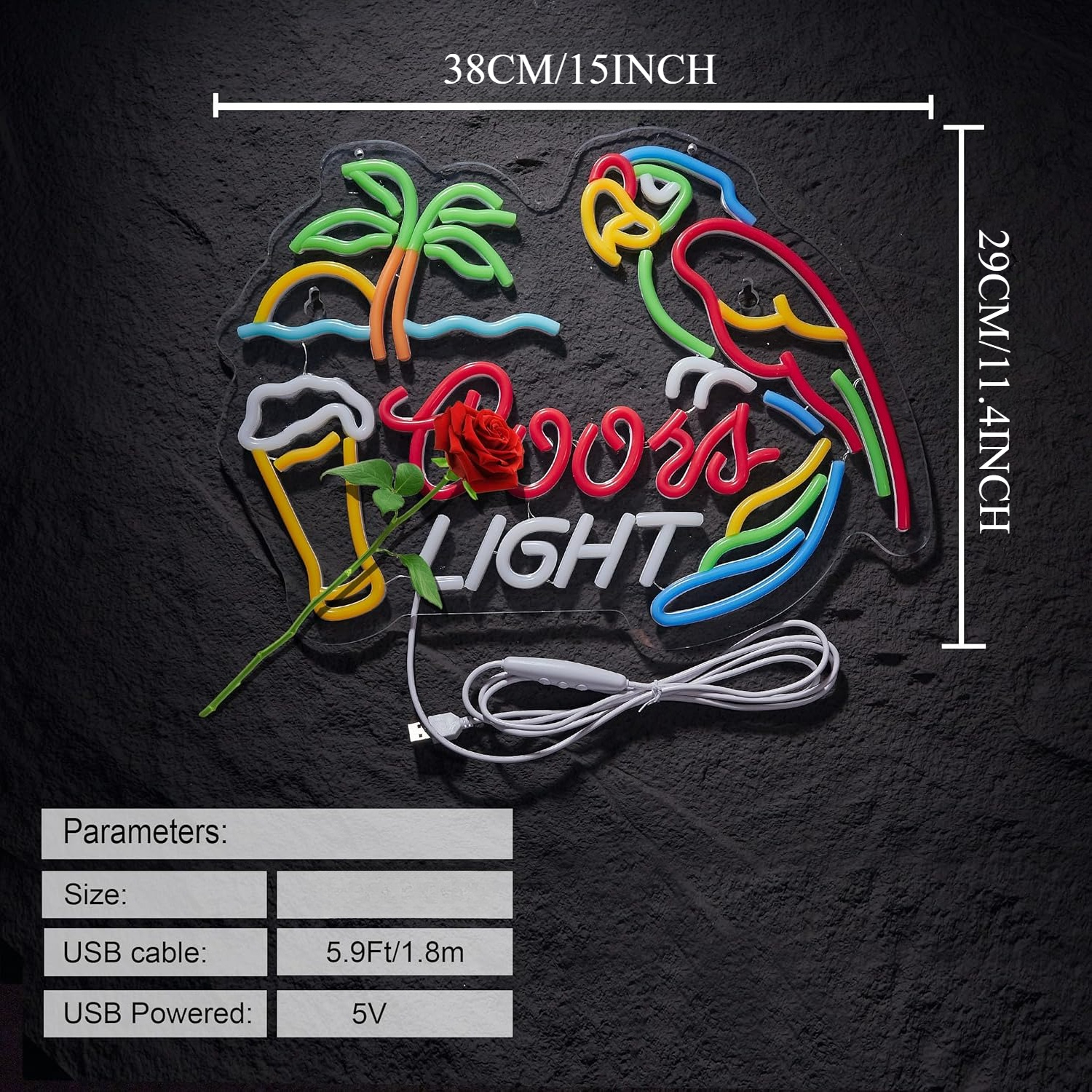 Bar Parrot Neon Sign Art Wall  - огляд і ціна Neon Sign Party