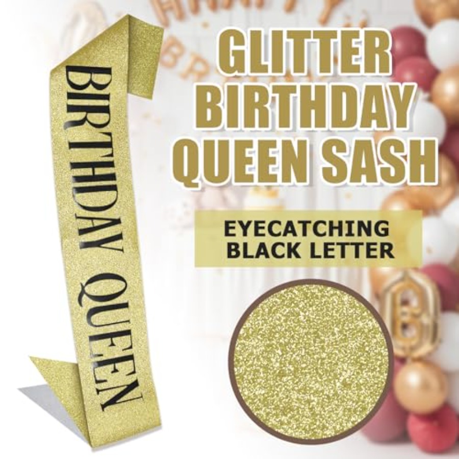 Birthday Queen Sash Glitter Go - огляд і ціна Birthday Sash Glitter