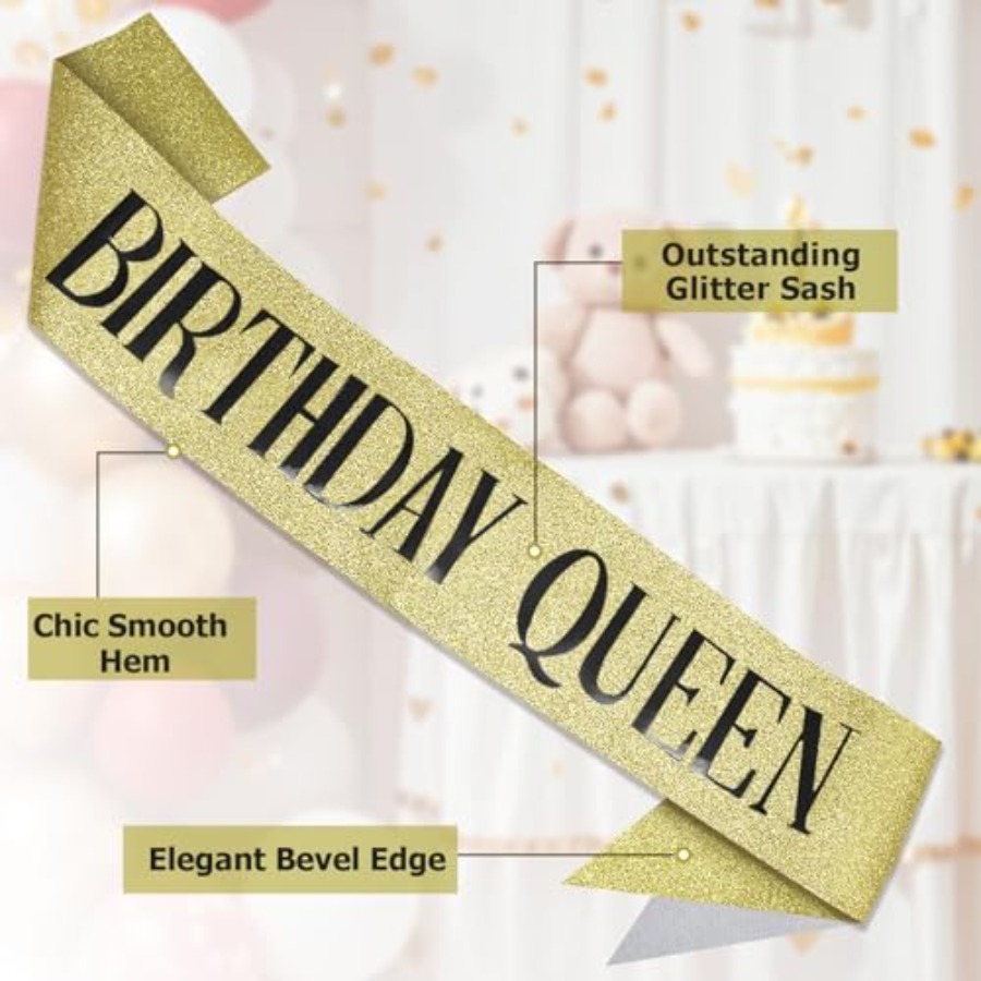 Birthday Queen Sash Glitter Go - огляд і ціна Birthday Sash Glitter